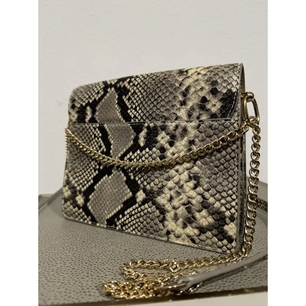 Tory Burch Python Snakeskin Print Leather flap crossbody or hand bag